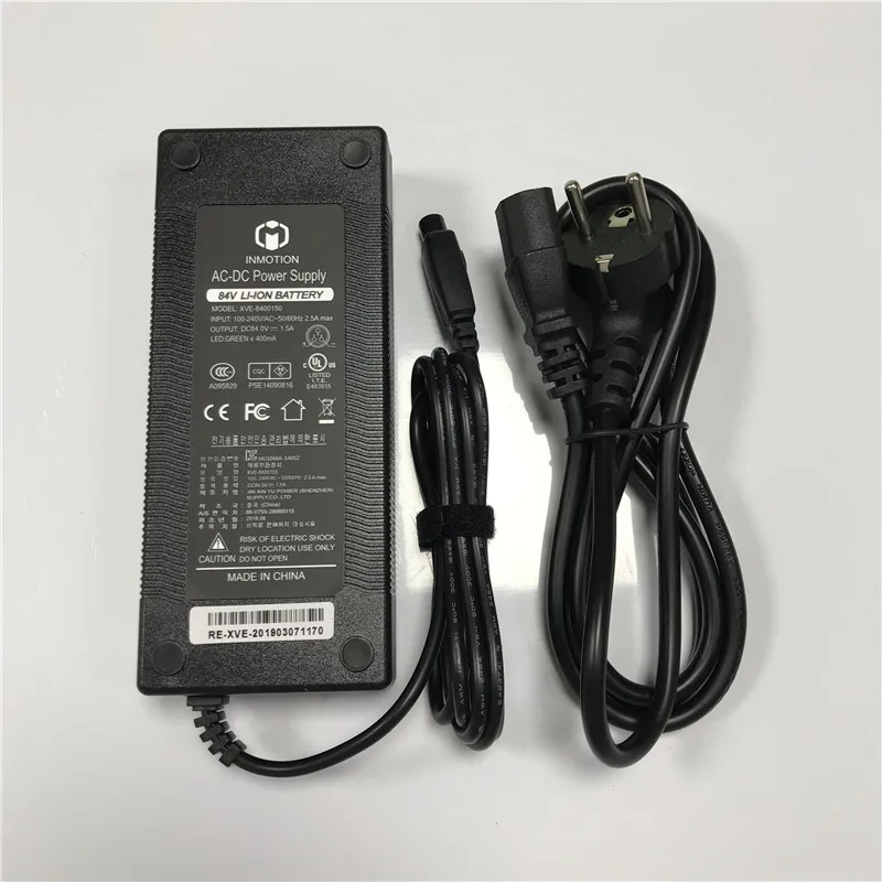 Original INMOTION V8/V10 Charger for 84V Li-on Battery Unicycle Scooter Self Balance Electric Skateboard V8 Power Supply