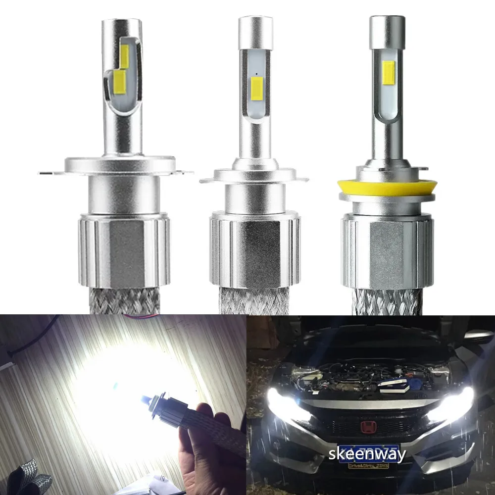 

2PCS H7 LED lamp H1 H11 9005 9012 d1s d2s car headlight H4 LED with hight and low 6000K bulbs auto headlamp H3 880 881 fog light