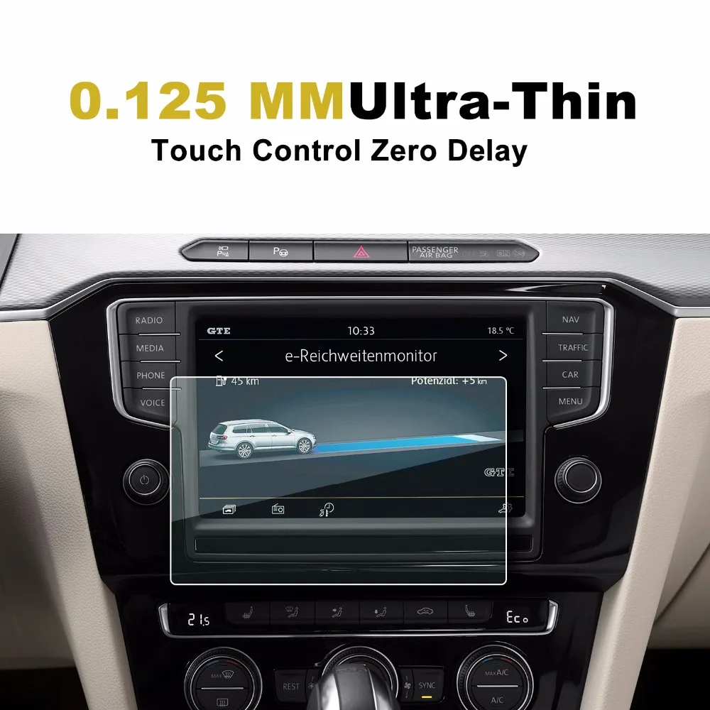 RUIYA-protector de pantalla PET para Passat B8, 8 pulgadas, 2017, 2018, navegación gps, pantalla 3H, protección transparente invisible, 2 paquetes