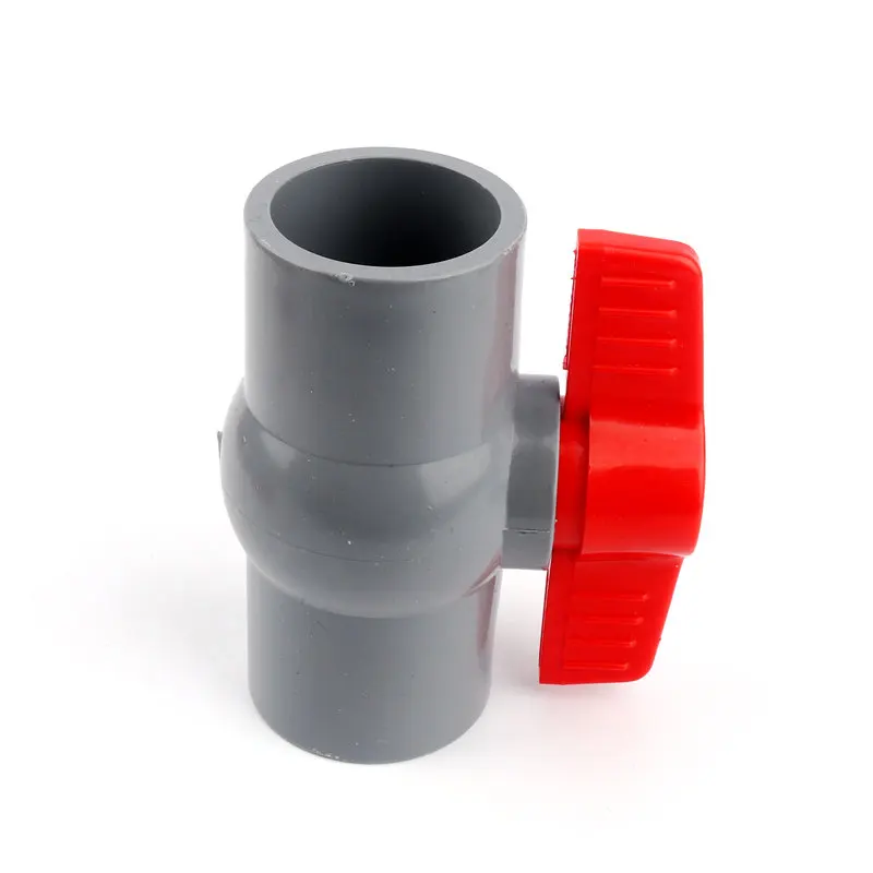 8pcs Grey PVC Pipe Socket Inner Dia 20/25/32/40mm Ball Valve With 90 Degree Rotation Red Handle Agricultural Easy Control Water