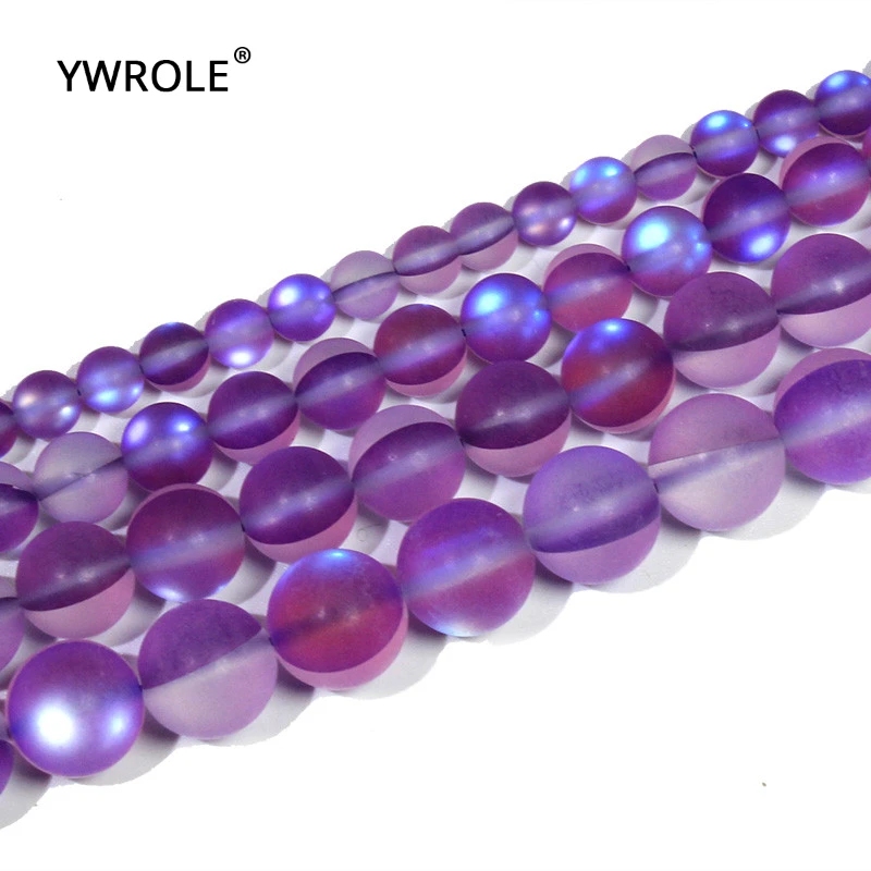 AAA + Áustria Cristal Glitter Roxo Escuro Síntese Pedra dos Grânulos de Vidro Para Fazer Jóias Pulseira DIY Colar 6/8 /10/12mm 15''