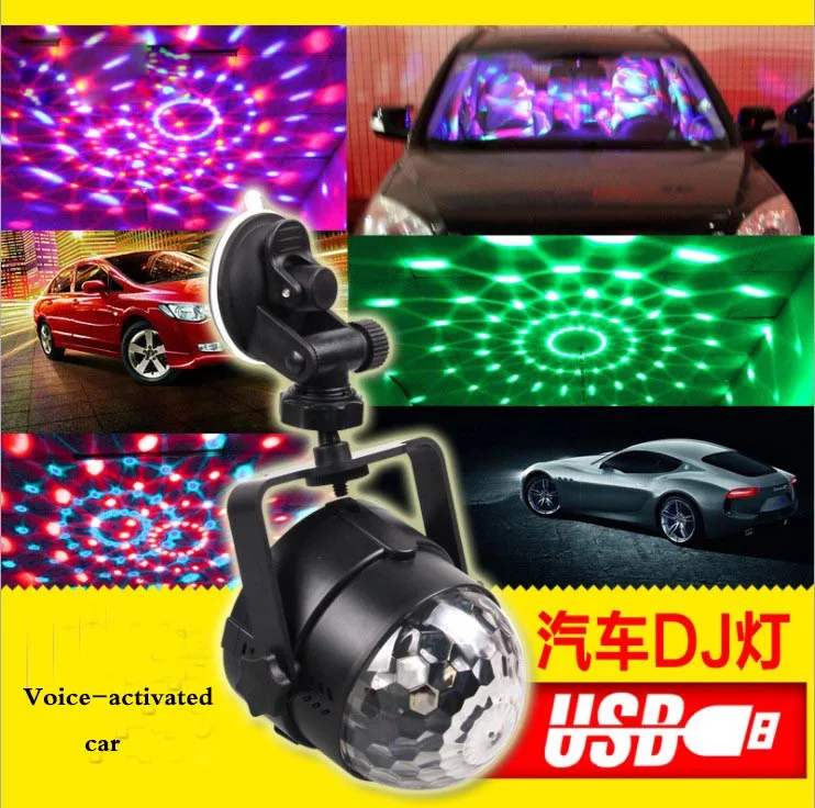 Bola mágica de cristal de led, luzes para carro, entretenimento, dj, controle de som, usb, carregamento de carro, palco legal, luzes coloridas, bola de discoteca