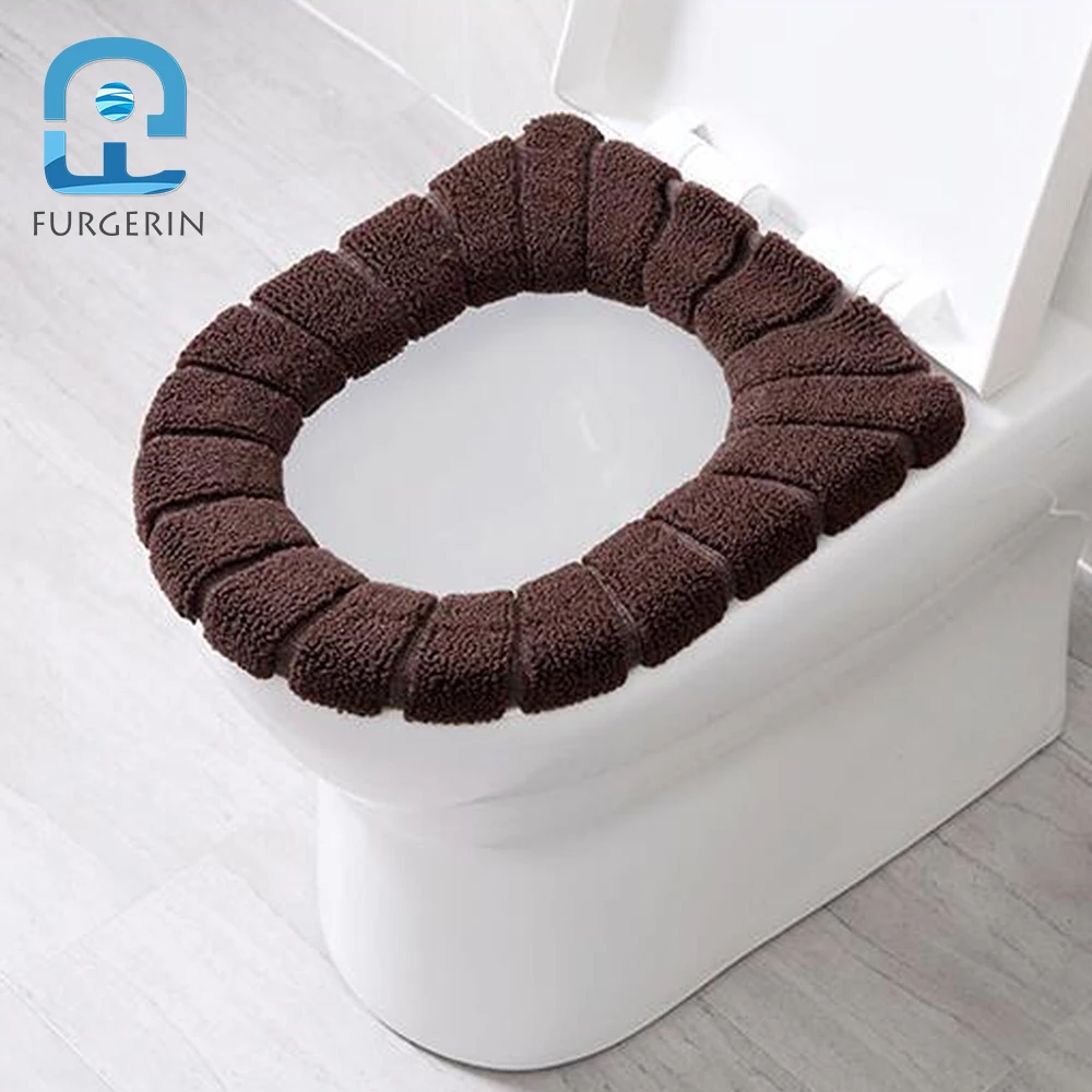 FURGERIN-Toilet Seat Cover Set, Soft, Washable Lid, Bathroom Accessories, WC Covers, Warm