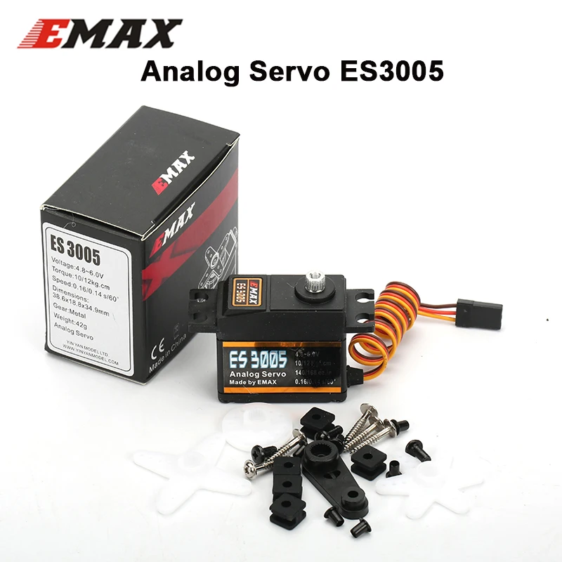 

Emax ES3001 ES3005 Gear Plastic Metal Analog Servo for RC car boat airplane