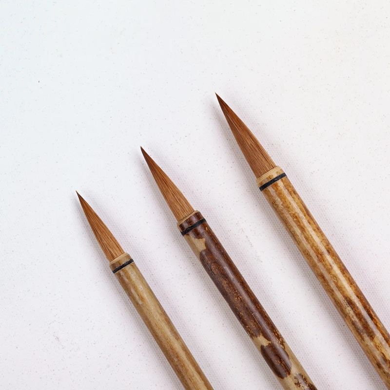 ArtSecret Hochwertiger 3/Set BKG-03 Kunstpinsel Kolinsky Haar Bambusgriff Chinesisches Malzubehör Künstler Kalligraphie Aquarell – Detail 6