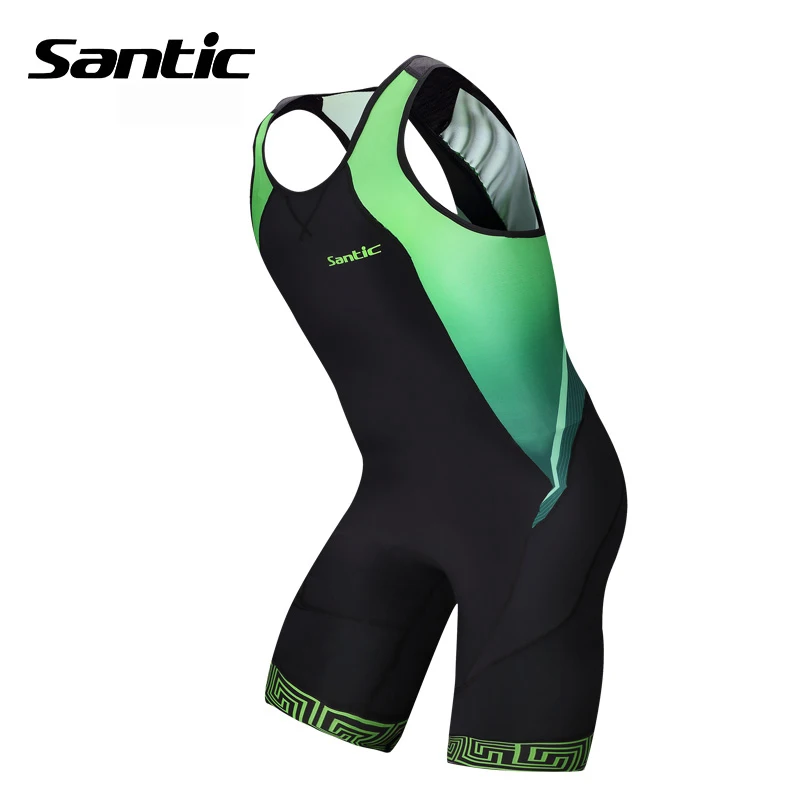 Santic Cycling Jersey Men Professional Racing Team athletic swimwear Sleeveless triathlon tri training cycling Running Suit