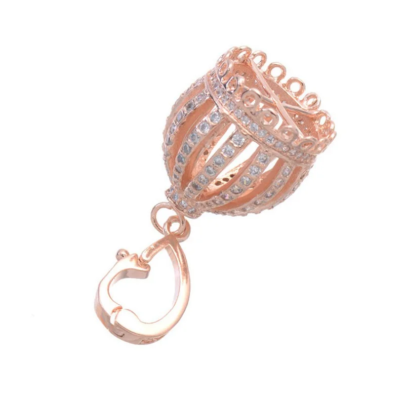 High Quality Copper Micro Paved CZ Crown Shape Bead Caps Fit Popular Tassel Pendant making Fashion Jewlry making Supplies