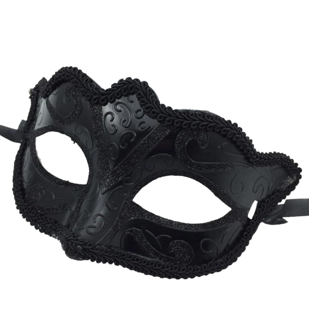 1PCS Hot Sales Men Sex Ladies Masquerade Ball Mask Venetian Party Eye Mask New Black Carnival Fancy Dress Costume Party Decor