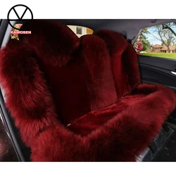 KAWOSEN Australian Pure Natural Wool Seat Cover for Rear Seat,12 Colors Winter Car Cushion, Rear Vehicle Cover WSCR01