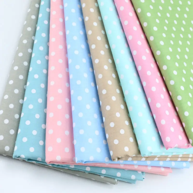 Delicate Polka Dot 100%cotton Quilting fabric Clothes Home Textile Bedding Sewing Doll Cloth DIY A48