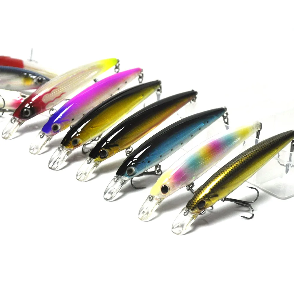 10pcs/lot 110mm 13.5g Hard Fishing Lures Sinking Minnow Rattle w/ Display Box