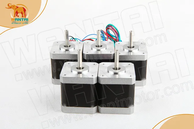 Hot Sale! 5PCS Wantai Nema17 Stepper Motor 42BYGHW609P1 Single Flat 56oz-in 40mm 1.7A 4-Lead ROHZ CE ISO 3D Printer