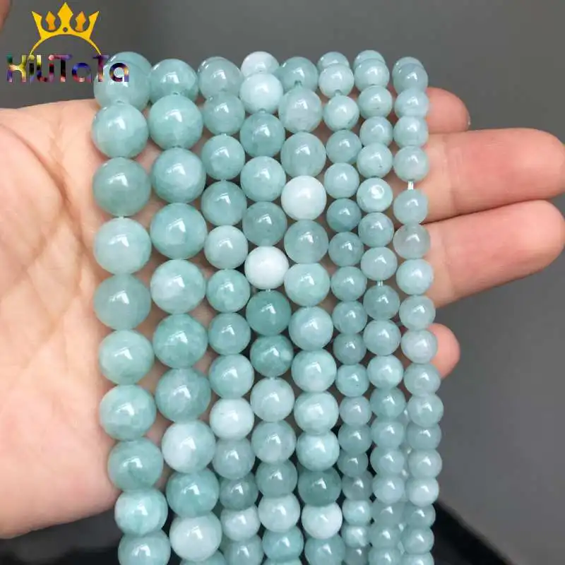 Natural Beads Amazonite Angelite Stone Round Loose Spacer Beads For Jewelry Making DIY Handmade Bracelet 15