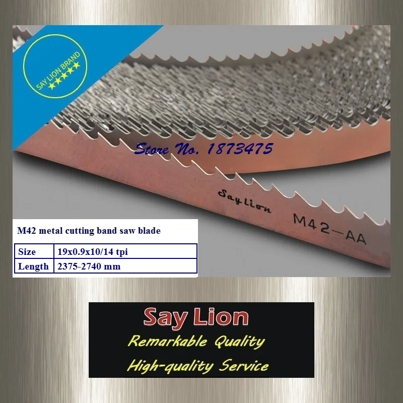 

19x0.9x10/14T, length 2375-2740mm; HSS metal cutting band saw blade M42 Bi-Metal bandsaw