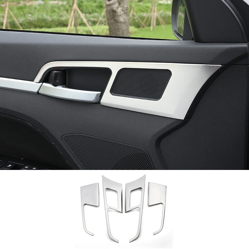 

For Hyundai Elantra AD 2016 2017 Stainless Steel Car inner door Bowl protector frame Cover Trim car styling Accessories 4pcs