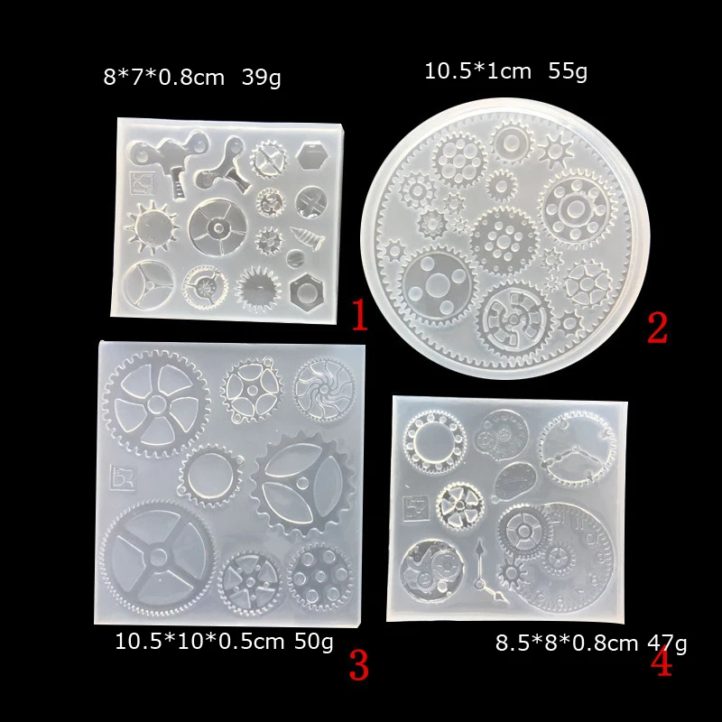 gear Cartoon punk wind steam age industrial machinery style gearwheel Silicone Mold UV Resin Mould Jewelry Making tools