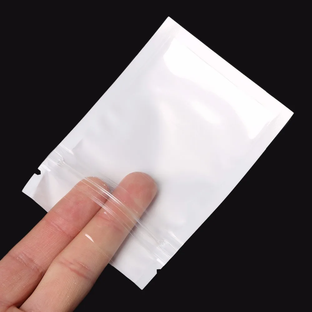 50/100Pcs Multi Sizes White Clear Self Seal Zipper Plastic Retail Packaging Poly Bag Hang Hole For Storage Pouch Ziplock Bag