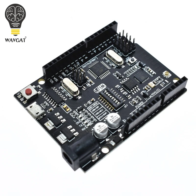 WAVGAT UNO R3 + WiFi ATmega328P + ESP8266 (32 Мб памяти) USB-TTL CH340G для Arduino Uno NodeMCU WeMos ESP8266 новое поступление