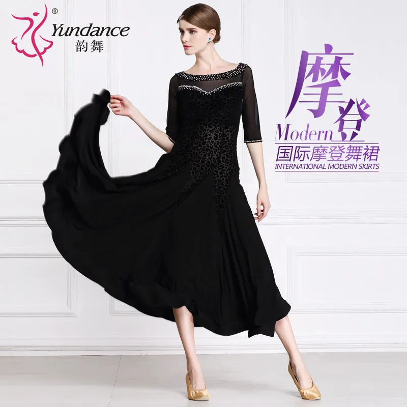 Dame Angepasst Ballroom Dance Kleid Mädchen Walzer Tango Tanzen Kleider Weibliche Standard Flamenco Bühne Ballsaal Kostüme D-0407