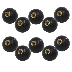 10pcs M6 x 25mm Ball Knob Copper Insert Machine Tool Replacement 6mm Thread 25mm Ball Diameter Bakelite Black Ball Lever Knob