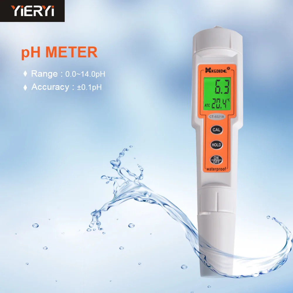 Medidor de ph da Água para Aquário Portátil Profissional Digital à Prova Dágua Qualidade de ph da Água Testador de ph