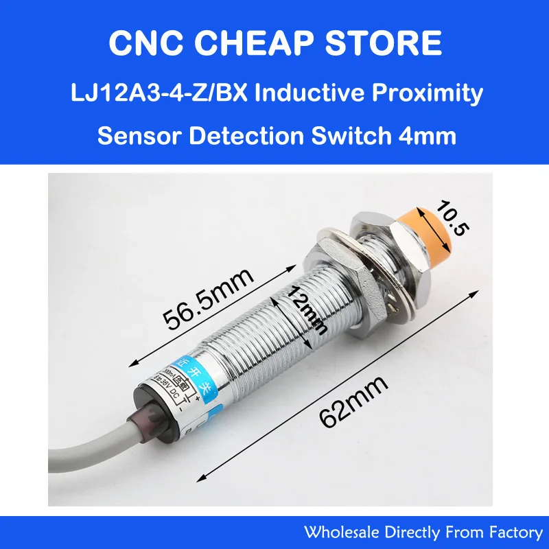 

2pcs LJ12A3-4-Z/BX Inductive Proximity Sensor Detection Switch NPN DC6-36V 4mm 3D Printer Co2 Laser Engraving Cutting CNC Router