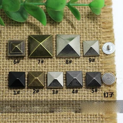 black bronze silver color square decorative clothes rivet leather craft jeans shoes bags spike and studs 100sets/lot