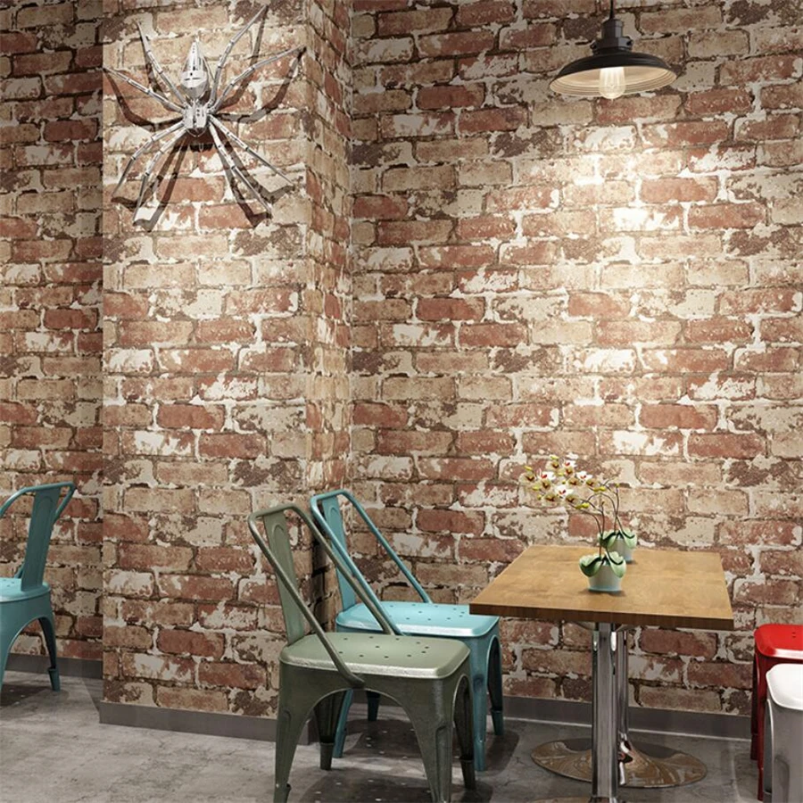 beibehang 3D retro brick wallpaper hot pot shop hairdressing brick wallpaper clothing store special engineering hotel wallpaper