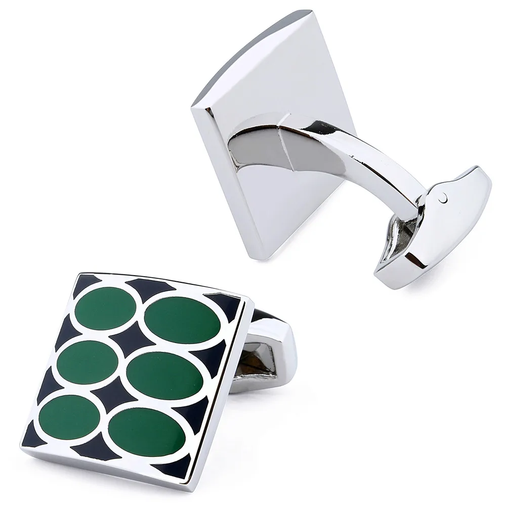 Brand Hawson Fashion Enamel Cufflinks for mens Luxury Top Quality with Box