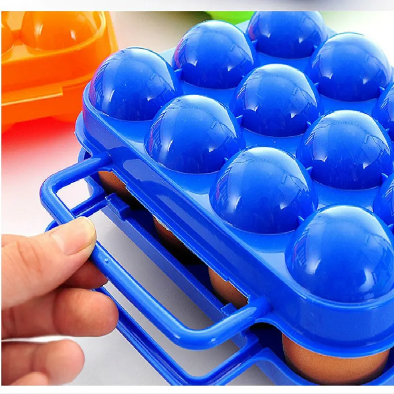 Portable Plastic 6/12 Eggs Storage Box Crisper Outdoor picnic portable plastic Egg box Case Folding Basket Portable Carry