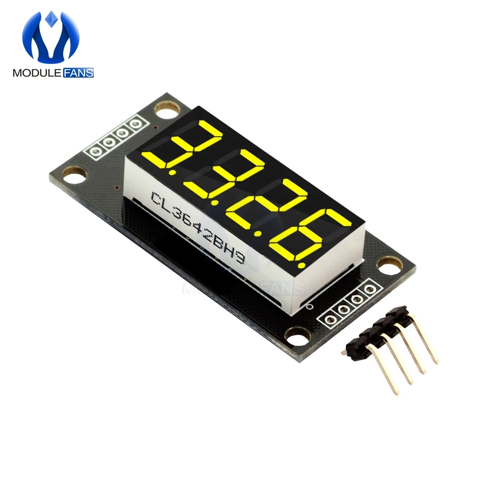 TM1637 0.36" 0.36 Inch 7 Segments Digital Display Tube 4-Digit LED  Module Board For Arduino Red Green Blue Yellow White image 4