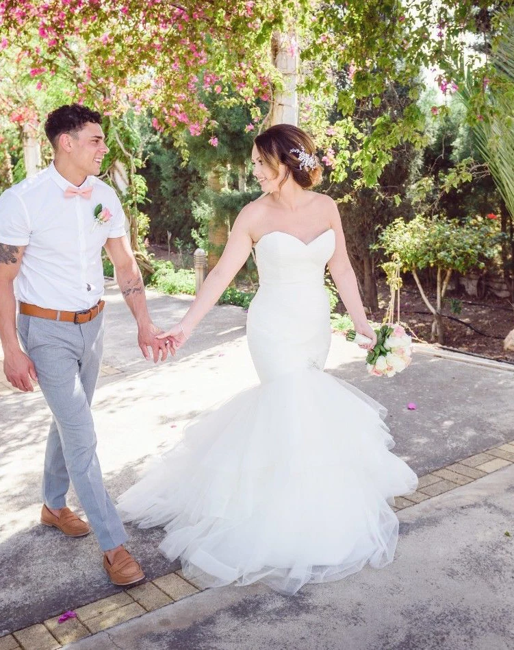 Vestido de boda de tul sin tirantes para mujer y niña, traje de novia, fiesta nupcial, sirena, cristales, cola, falda de trompeta, 2019