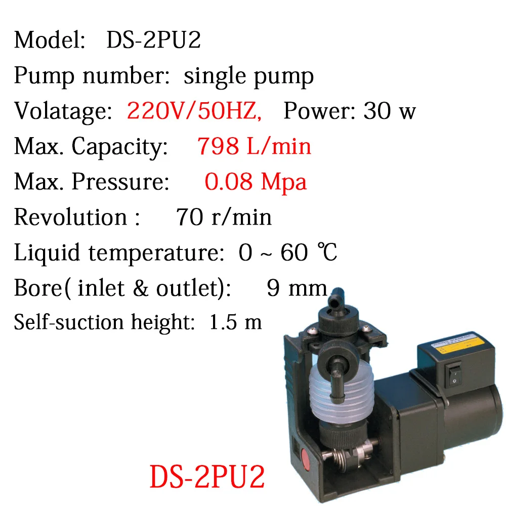 Chemical Metering Water pump DS-2PU2 220V AC Quantitative replenishment of Additive CE Approved Dosing pumps