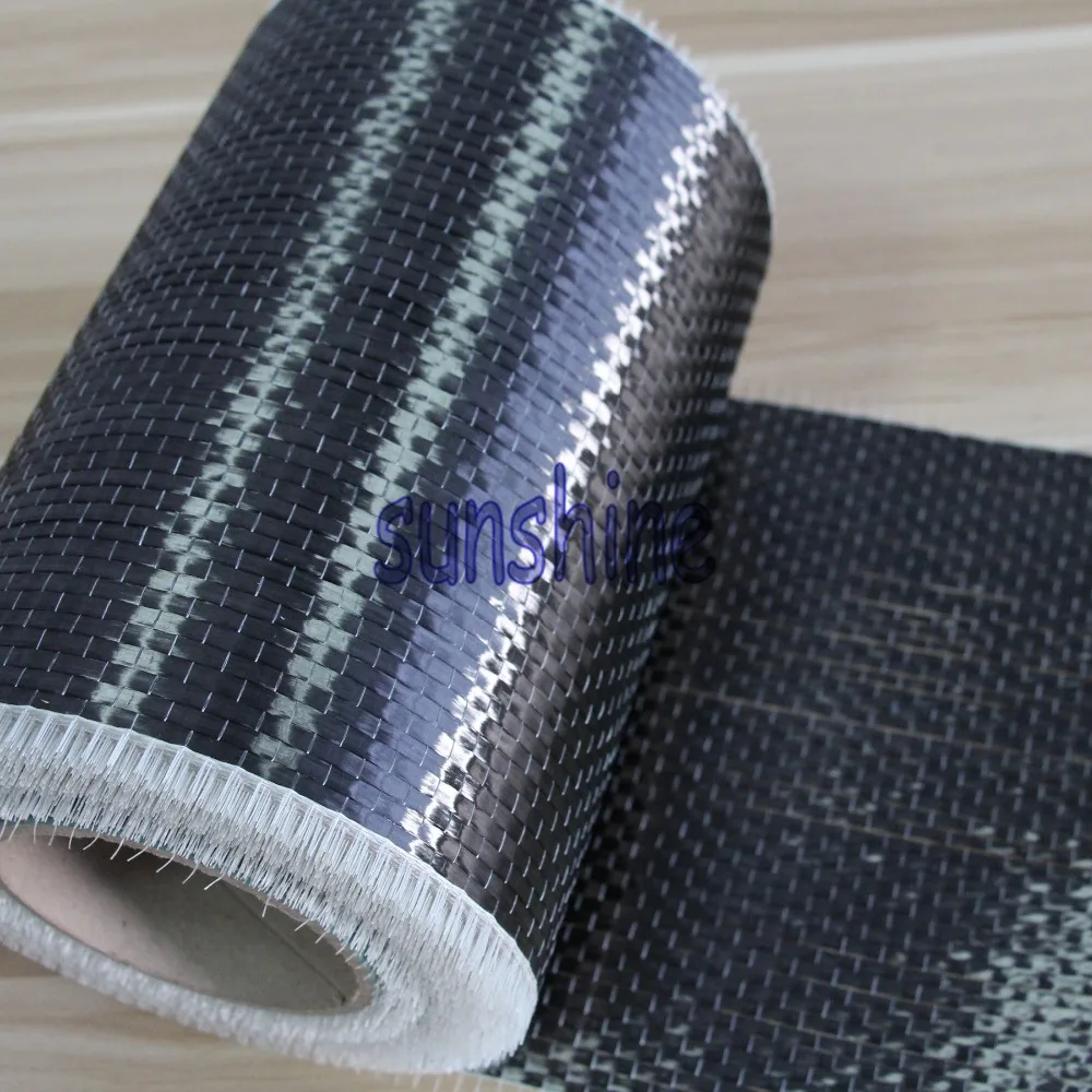 12K UD Carbon Fiber Cloth 200GSM 20cm Width Unidirection Carbon Fiber Fabric Bridge Repair Building Construction Reforcement