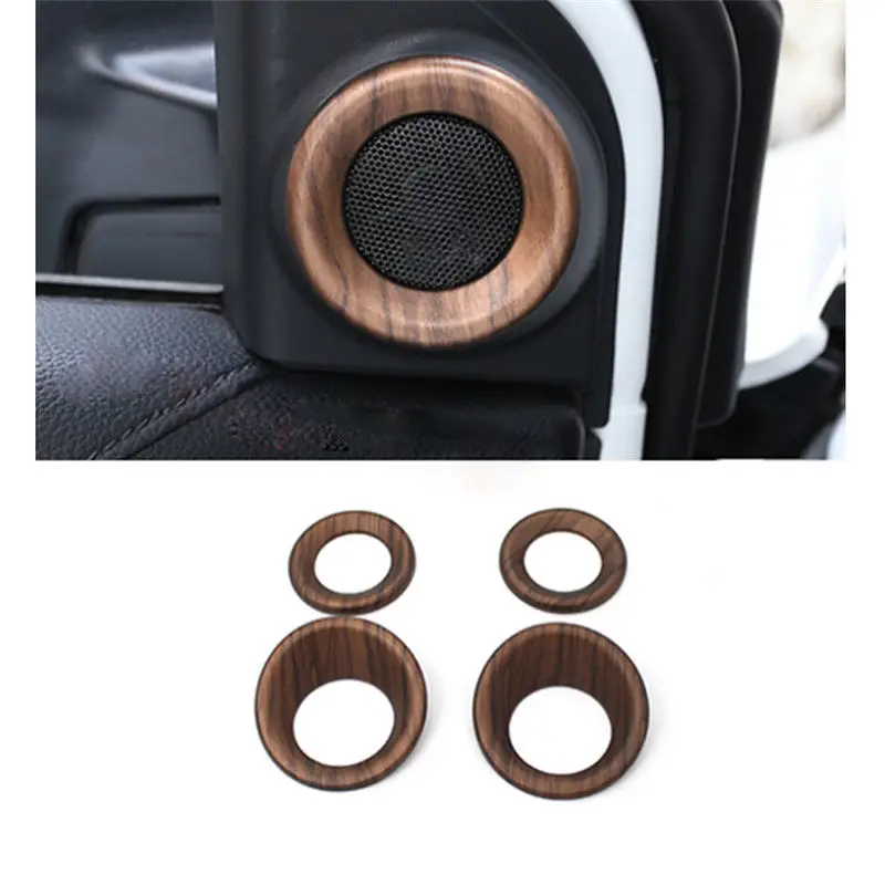 

4PCS Peach Wood Grain Car Inner Door Speaker Cover Trim Suitable For Honda CRV CR-V 2017-2018 Car Styling Decoration Accessories