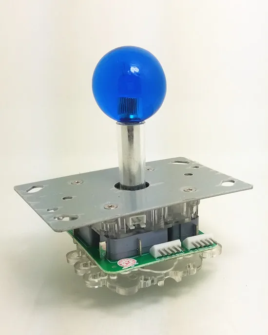 5V single color lighted Illuminated joystick with blue or white Transparent top Ball and microswitch for game machine