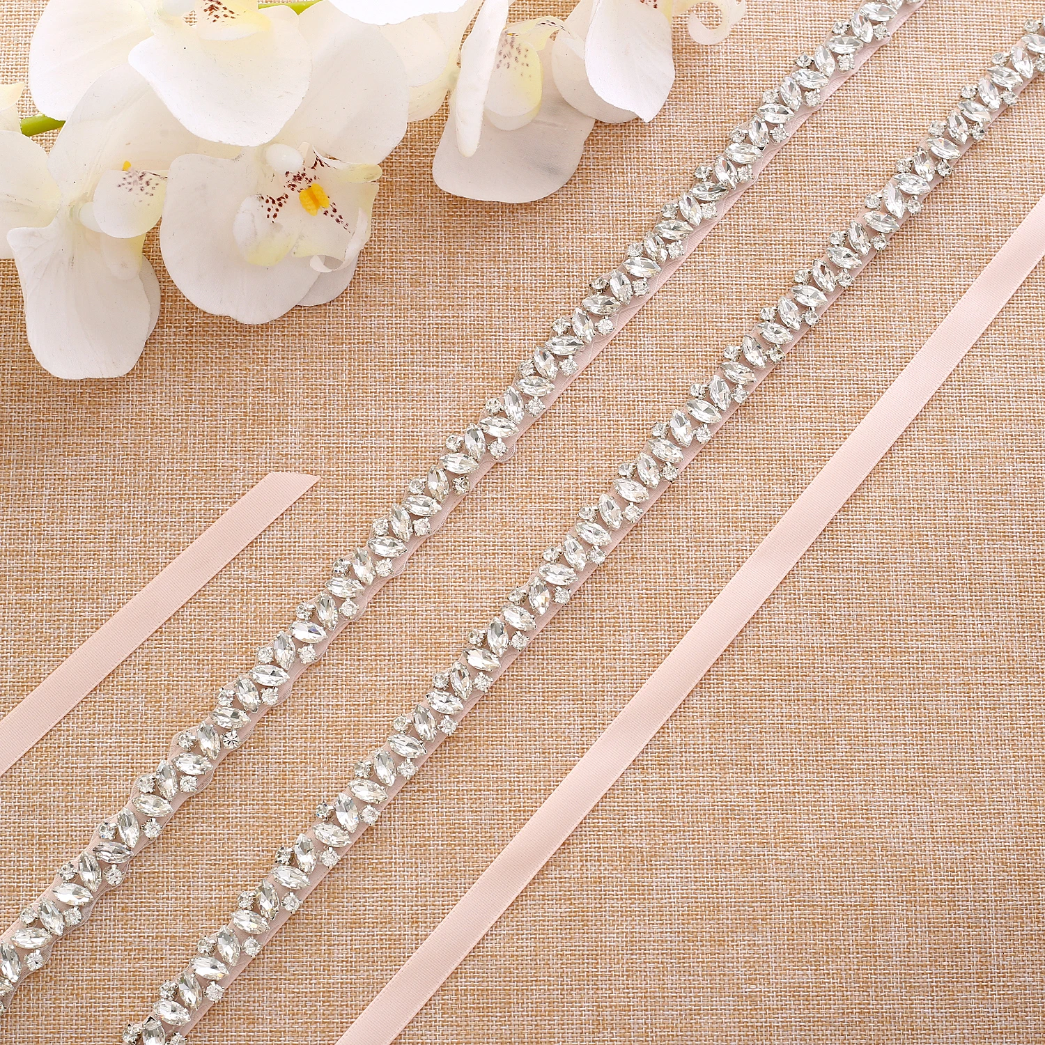 Diamond Belt  Silver Rhinestone Wedding Belt Sash Crystal Bridal Belt For Wedding Gown Y135S