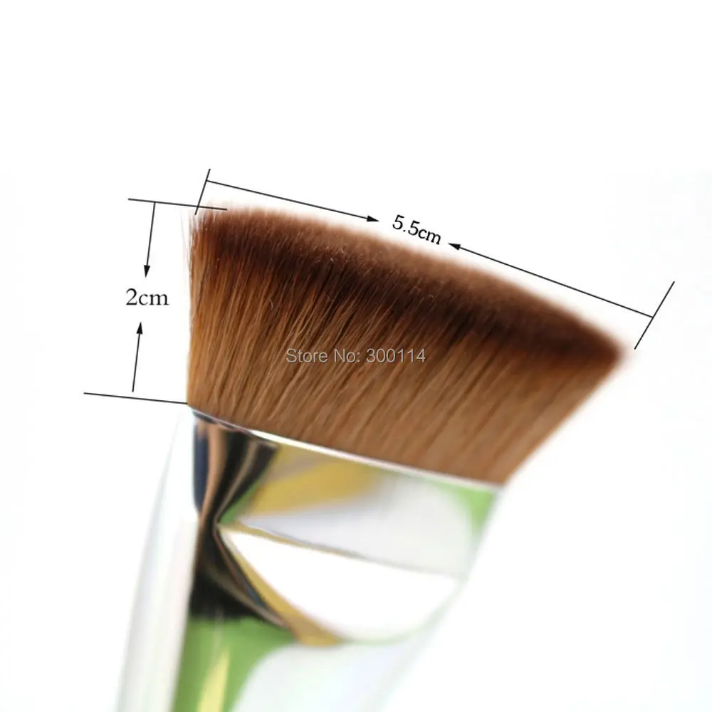 Wholesale 100pcs Excellent Flat Head Foundation Brush Wood Handle Daily Makeup Cosmetic Brush Single Blusher Universal Powder