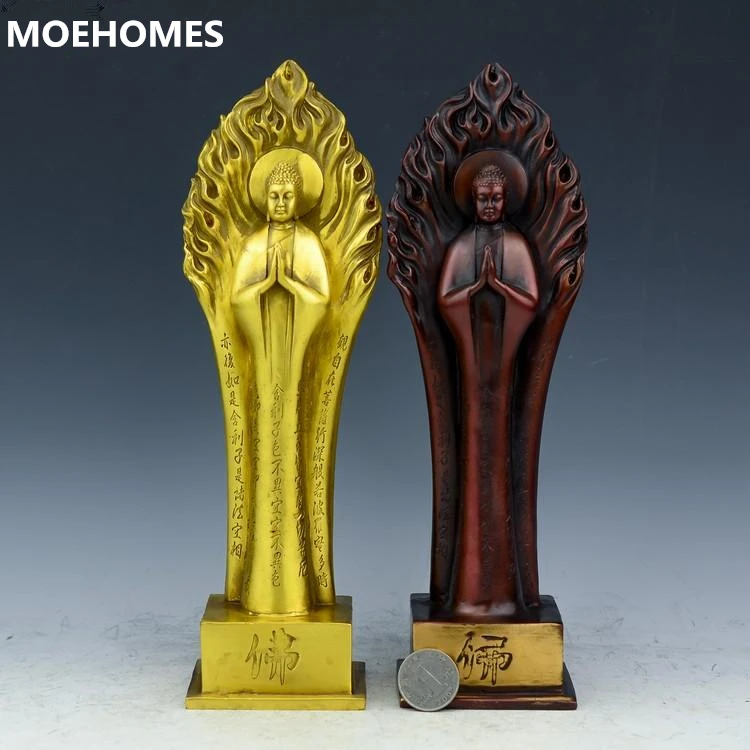 MOEHOMES Double color bronze statue of Buddha had standing Buddha copper crafts home decorations metal crafts