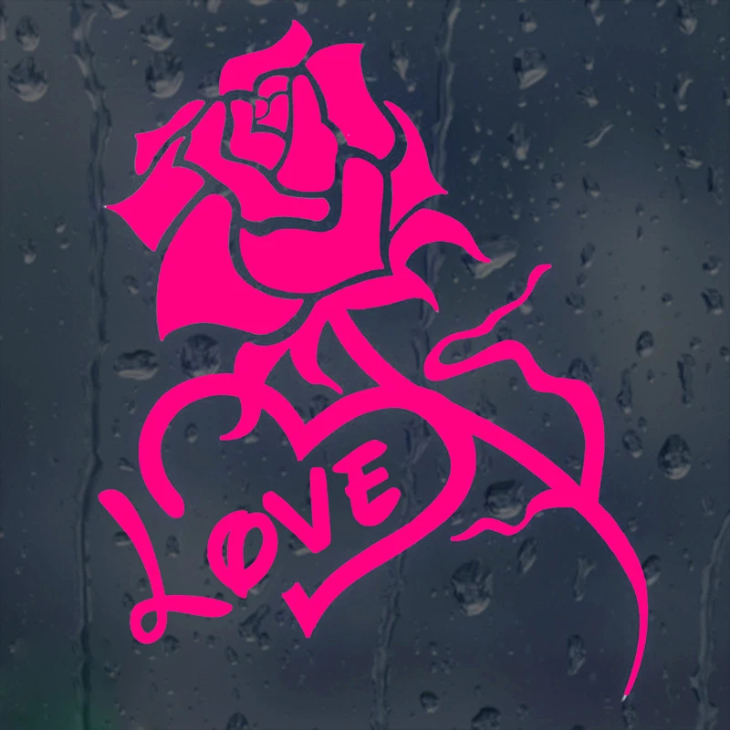 Beautiful Flower Love Rose Car Or Laptop Or Wall Decal Vinyl Sticker