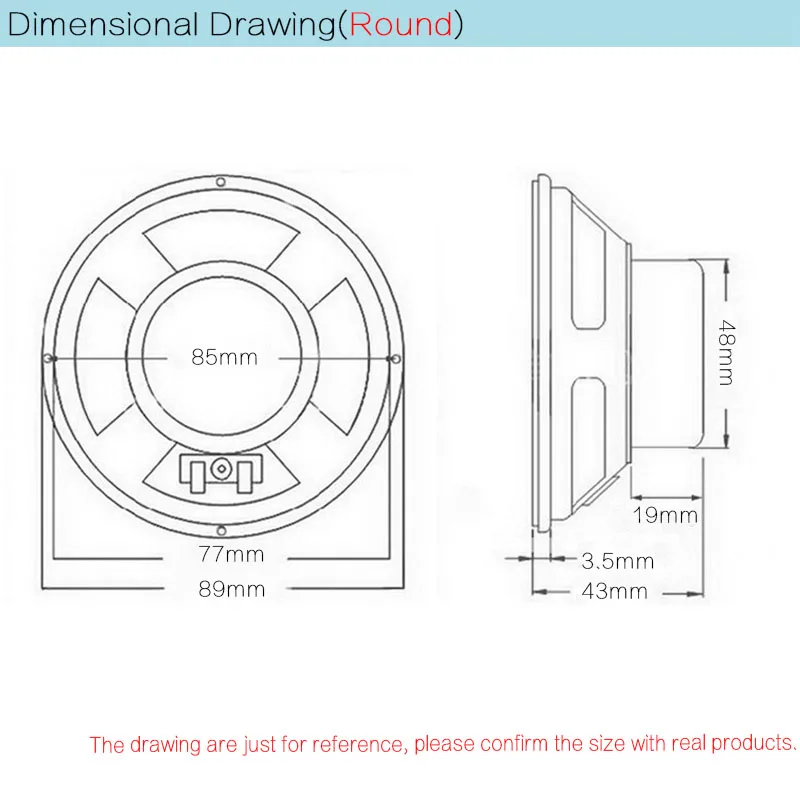 CIRMECH 3 بوصة تردد كامل ايفي المتحدث antimagnetic المتكلم 1 قطعة