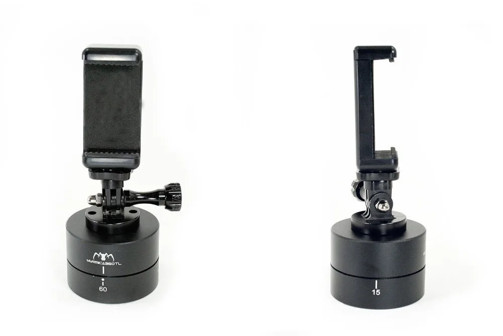 360 degreen Rotating Tripod Time Lapse Stabilizer with Adapter + Phone Clamp, Gopro