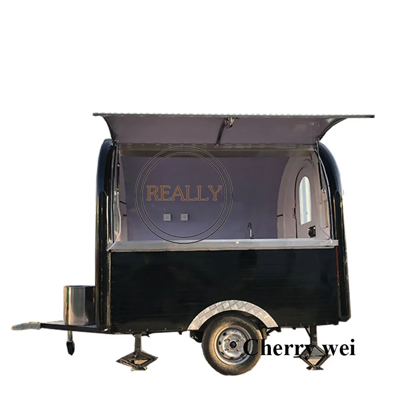 

Free shipping CFR 220cm Stainless steel Cheapest fast Street snack trailer /chinese mobile ice cream vending truck food trailer