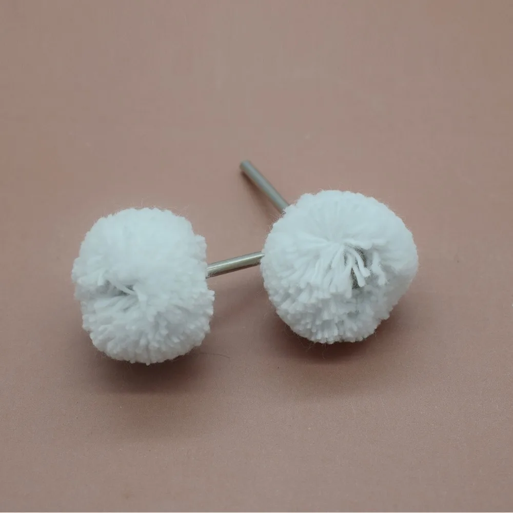 100pcs White Cotton Wheel Polishing Brushes Dremel Rotary Tools Accessories 2.35mm Shank