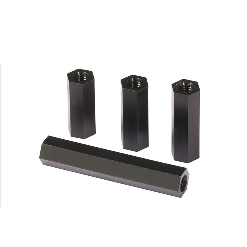 100Pcs/lot M3*5/6/8/10/12/15/18/20/25/30/35/40/50 Black Nylon standoff 3mm female to female nylon plastic spacer long hex nut