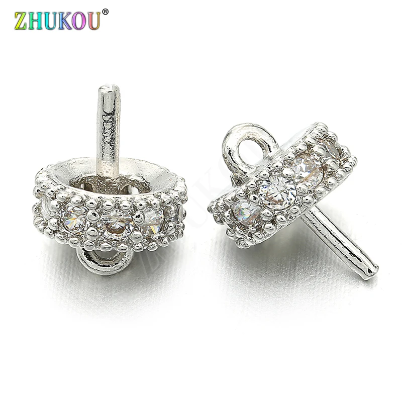 6*9mm High Quality Handmade Cubic Zirconia Earring Charms Pendants Diy Jewelry Findings, Hole: 1mm, Model: VD325