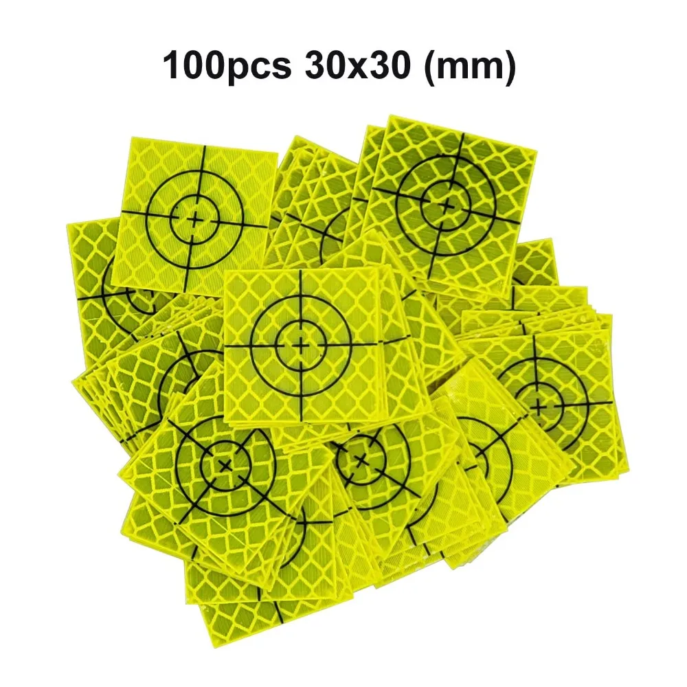 100pcs Fluorescent yellow-green Reflector Sheet 30 x 30 mm Reflective target FOR total station