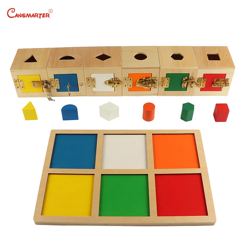 6 Lock Box Exercises Games Training Wooden Toys Metal Locks School Montessori Materials Educational Materials Toys for Children