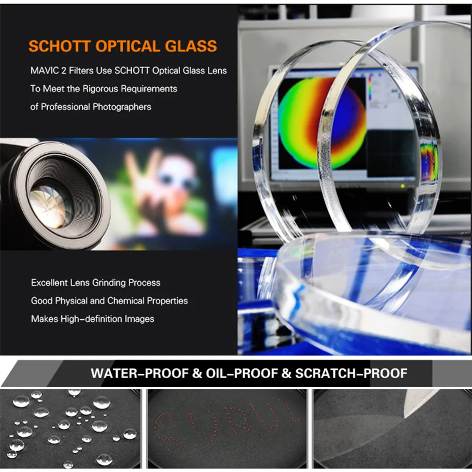 Camera Filter Optical Glass ND2-400 Neutral Density Fader Variable ND Filters Adjustable 30mm 37mm 40.5mm 43mm 49mm Universal ND