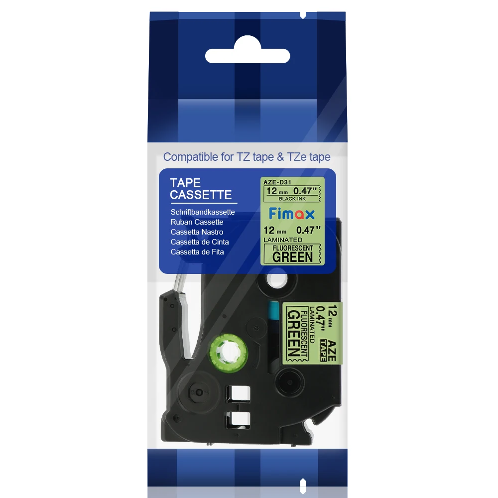1 pcs Compatible for Brother P touch Label Tape TzeD31 Tze-D31 12mm Fluorescent Tape Brother P-touch Label Maker Label Printer